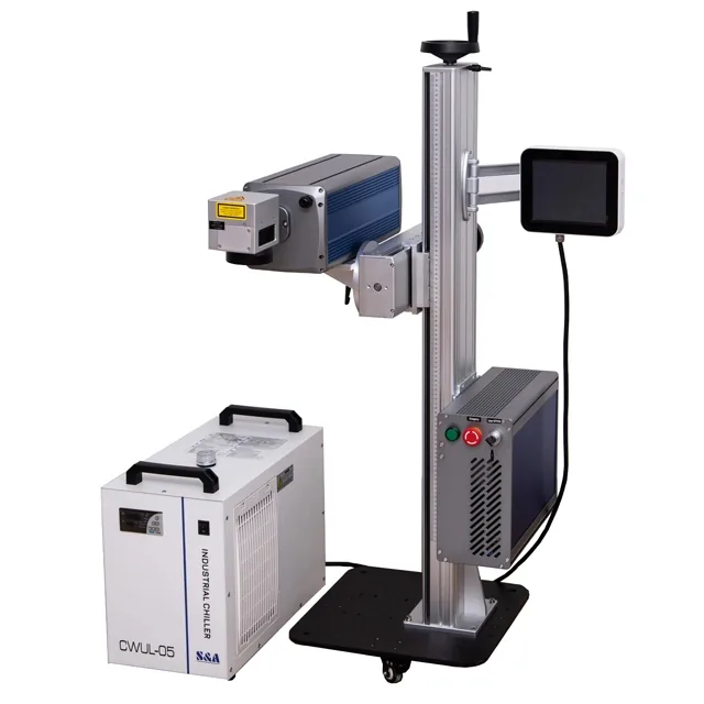 Flying UV laser marking machine for online conveyor production