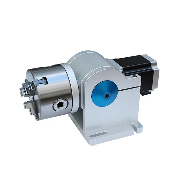 Rotary attachment setup for curved jewelry marking