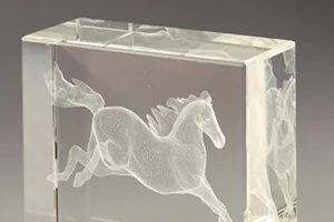 Representative crystal material for internal or surface laser marking review