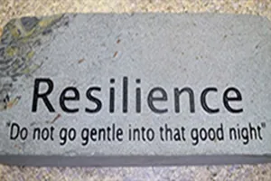 Representative stone visual with decorative lettering