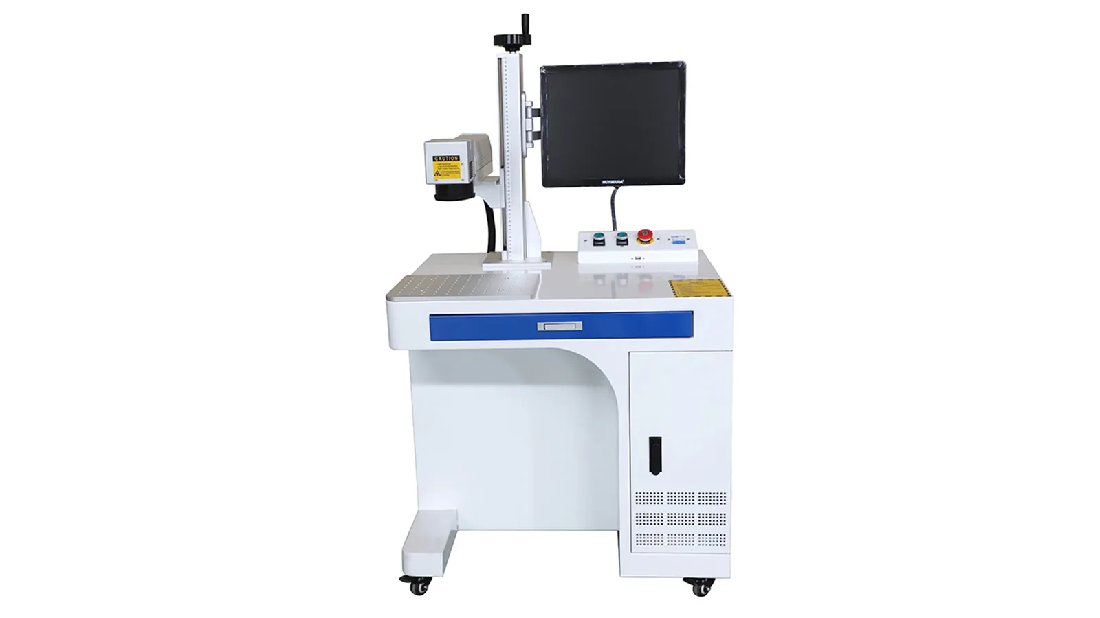 Desktop laser marking machine structure in a compact workstation format