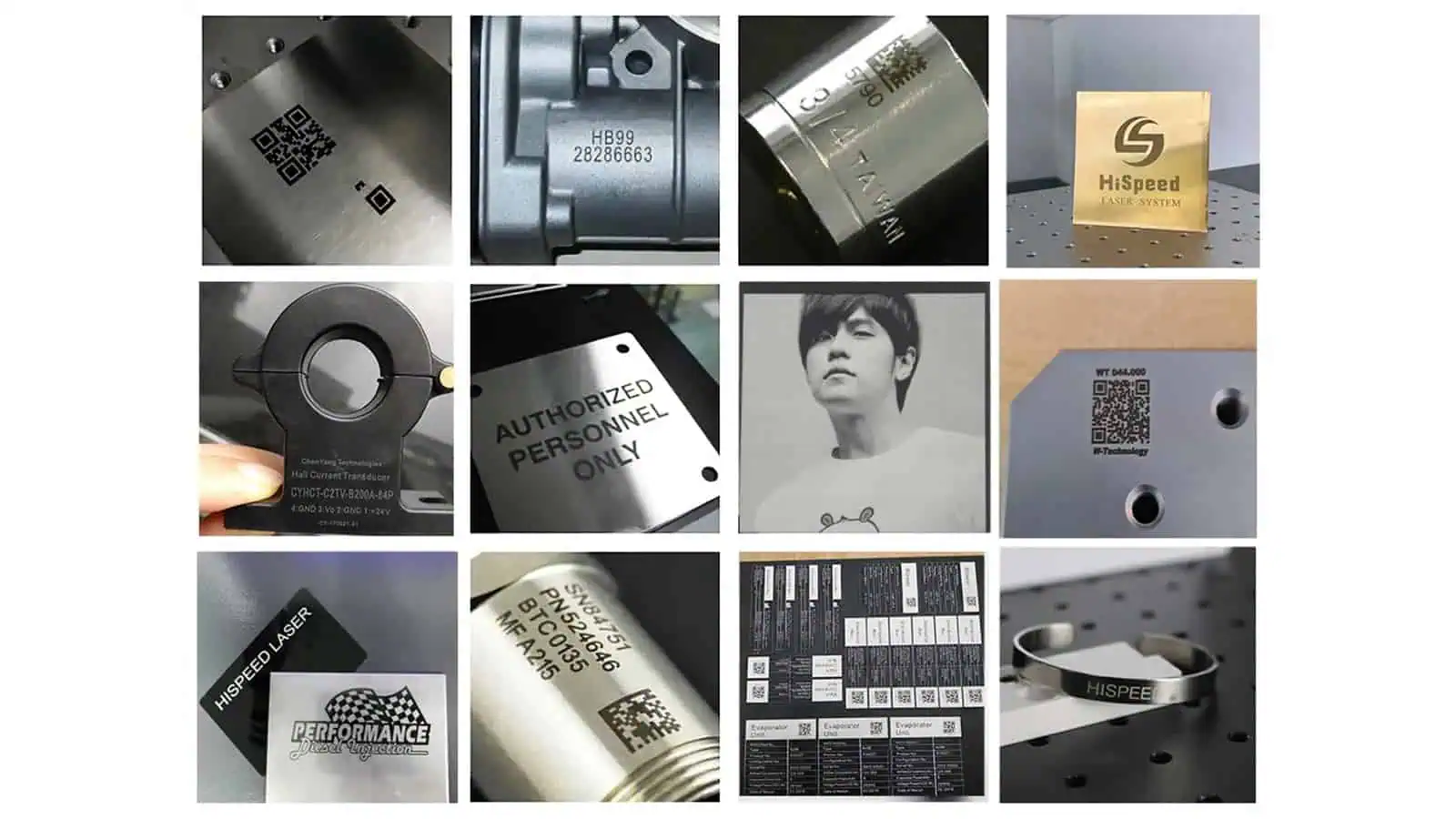 Fiber laser marking sample results