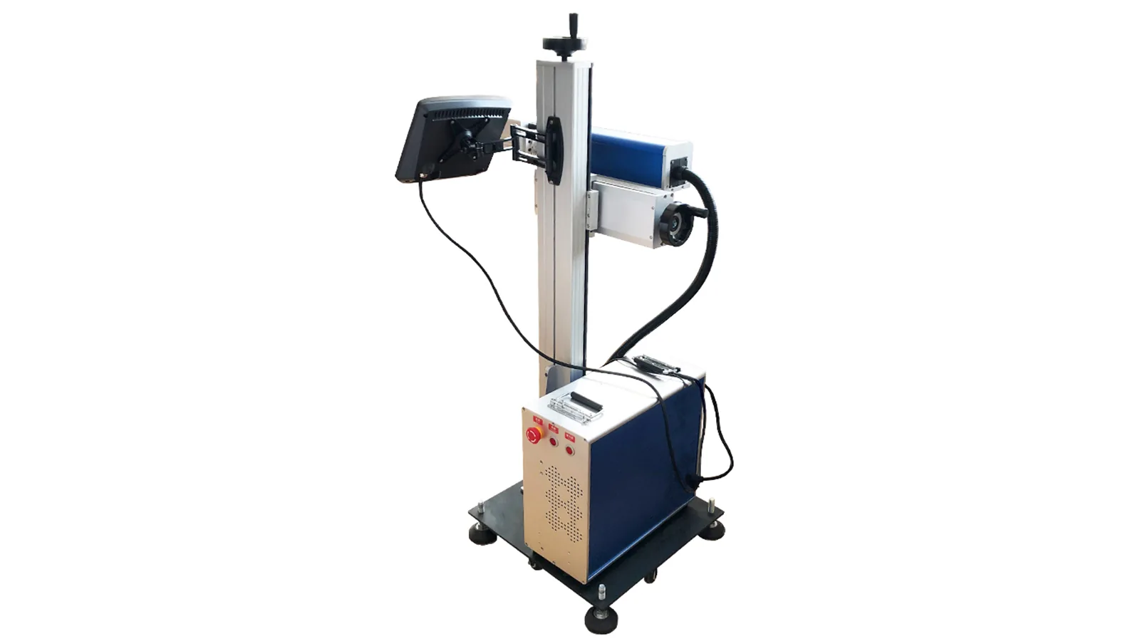 Flying laser marking machine for online production coding