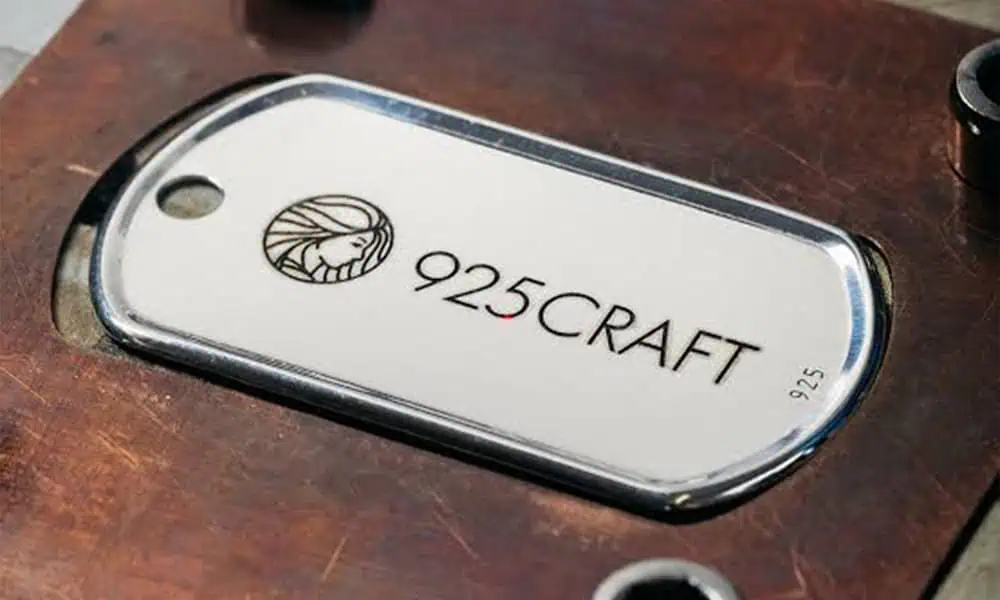 Laser marking example on 925 sterling silver