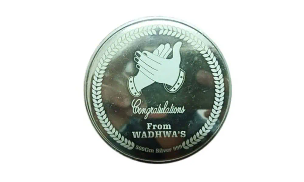 Laser marking example on 999 fine silver