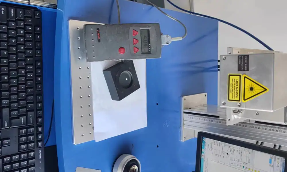 Laser output power testing on an assembled laser marking machine