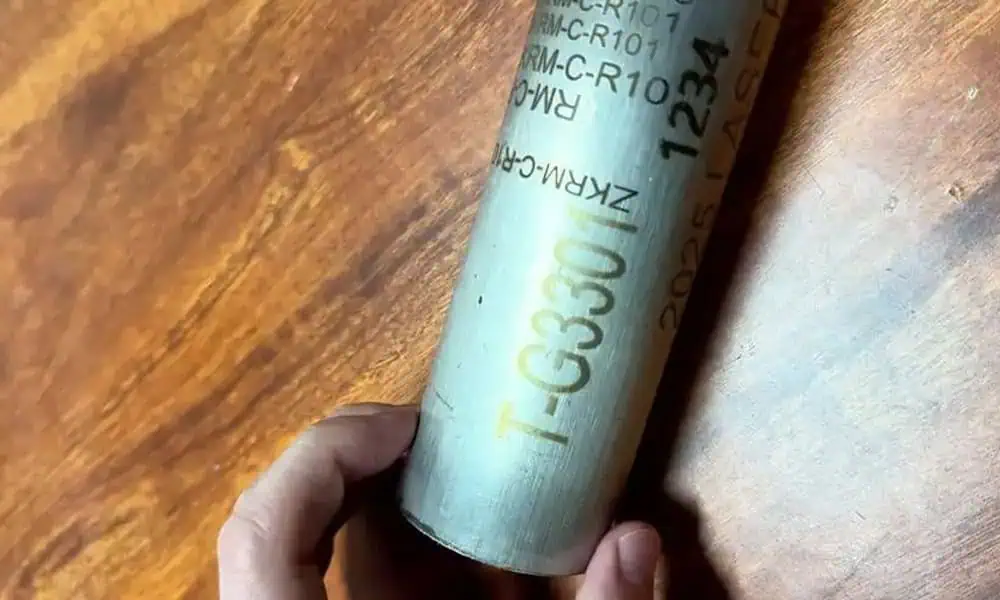 Laser marked steel tube example